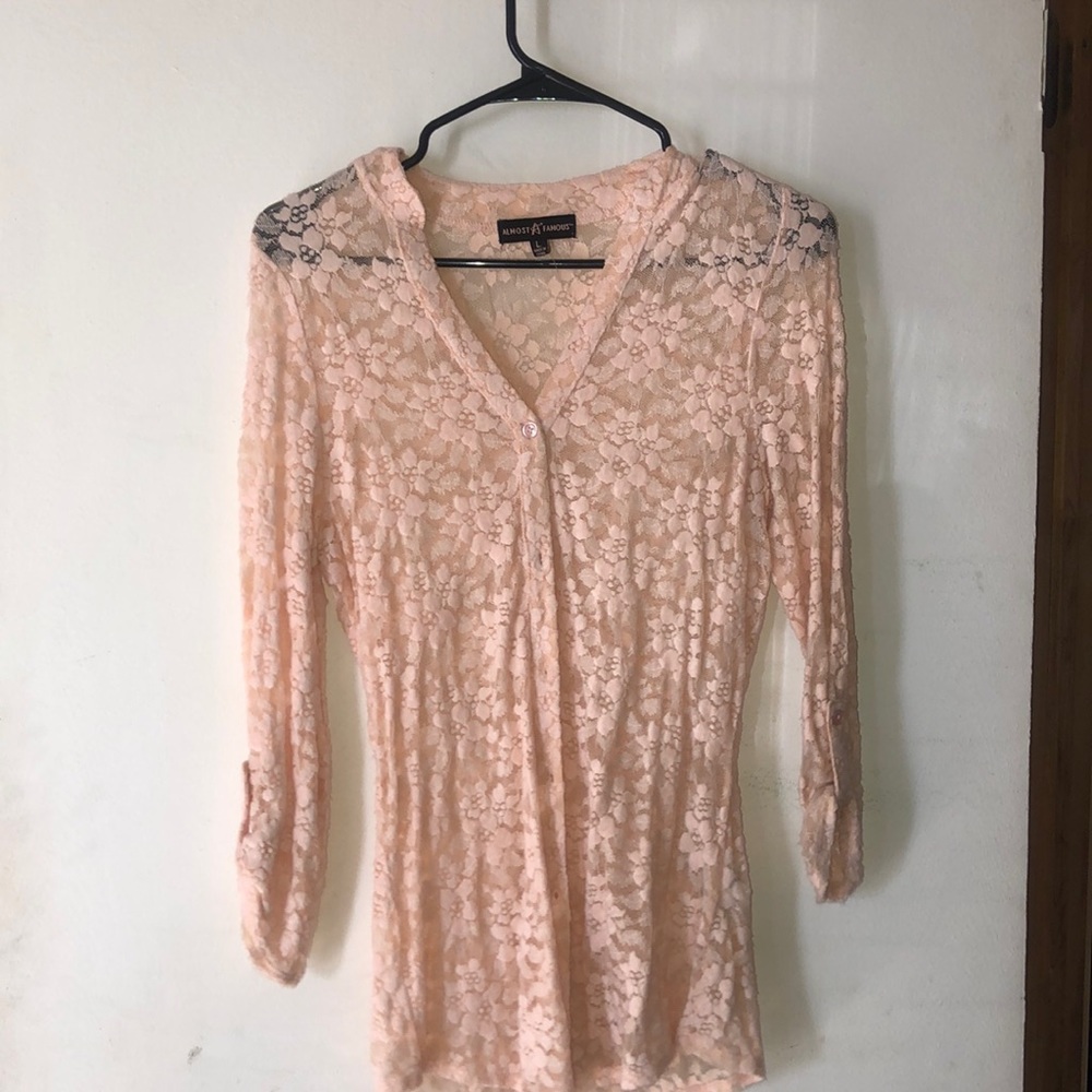 Sheer pink shirt